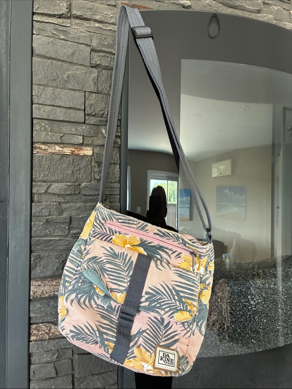 Dakine Pink Tropical Crossbody Bag with Adjustable Strap